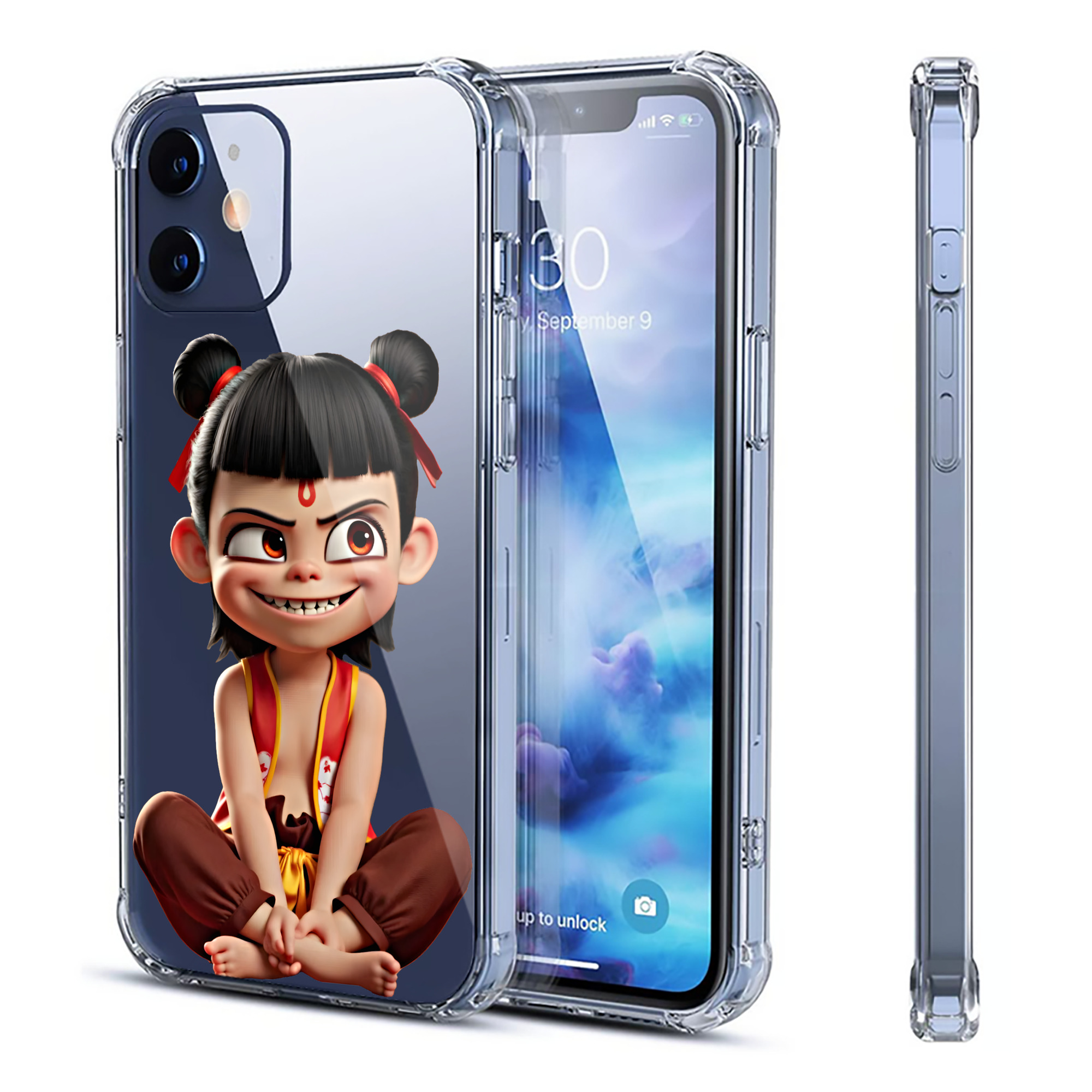（画像用） Ne Zha 2 ナタ 魔童の大暴れ 【iPhone 12シリーズ対応】透明スマホケース（クリアソフトケース）